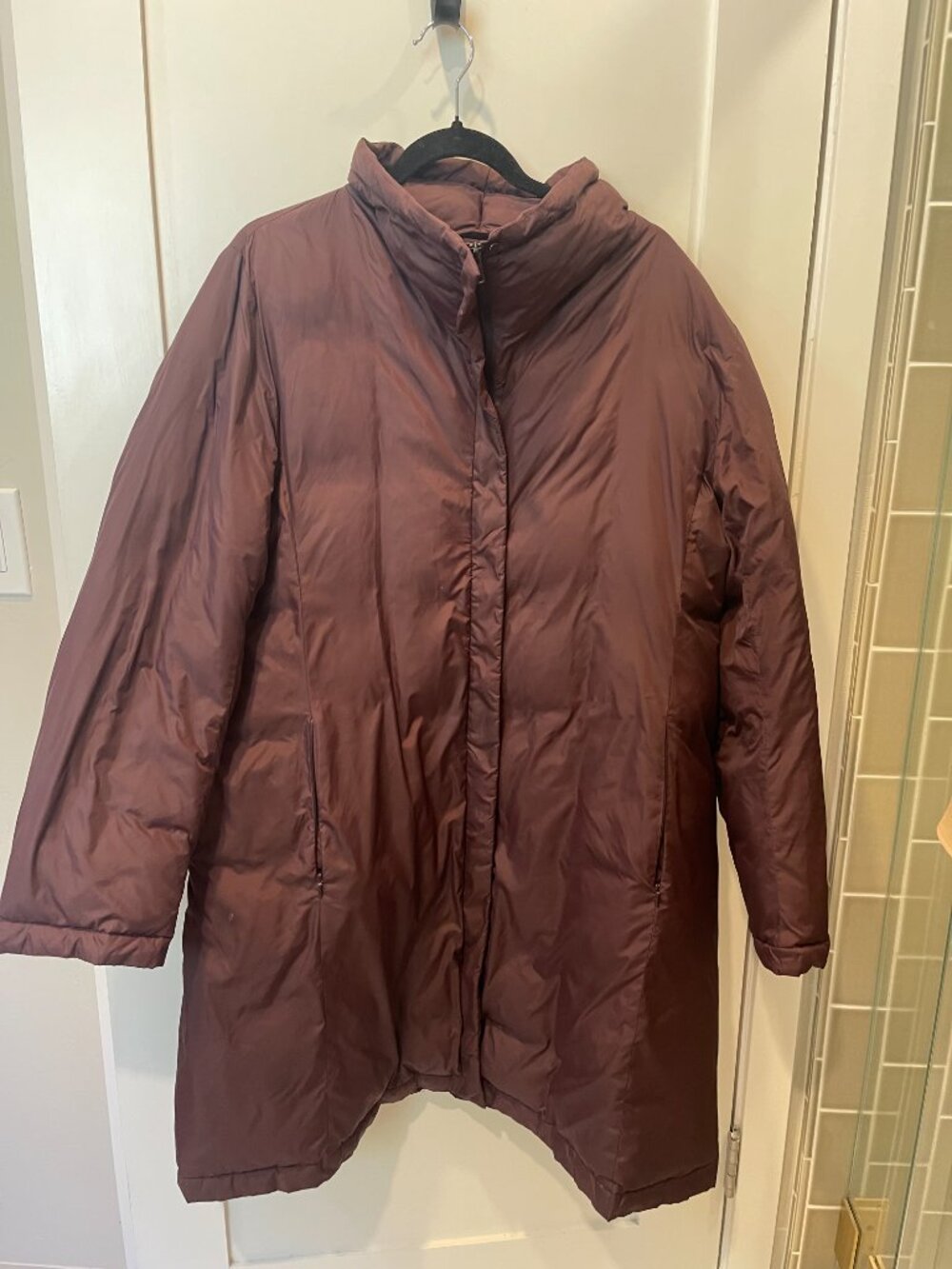 Womens Eileen Fisher Maroon Puffer Jacket..Cozy. Sz XL $398